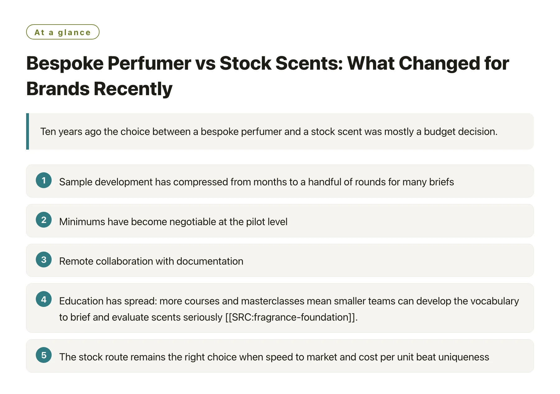 Bespoke Perfumer vs Stock Scents: What Changed for Brands Recently——全文要点速览